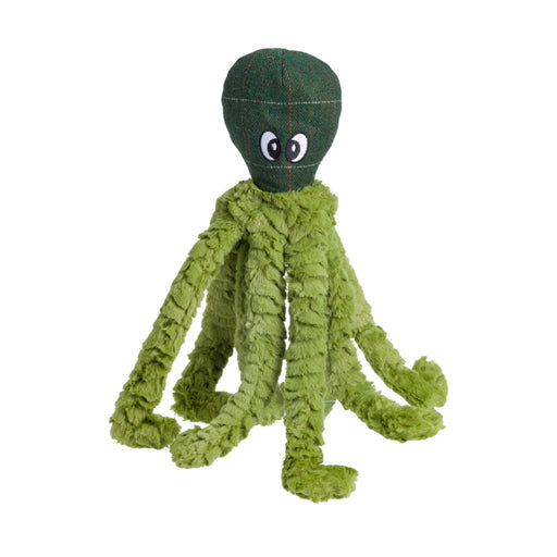House of Paws Green Tweed Octopus Dog Toy