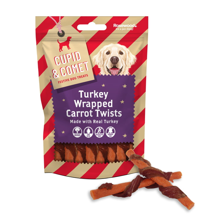 Rosewood Turkey Wrapped Carrot Twist Dog Treats