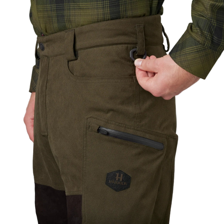 Harkila Driven Hunt HWS Leather Trousers - Willow Green/Shadow Brown