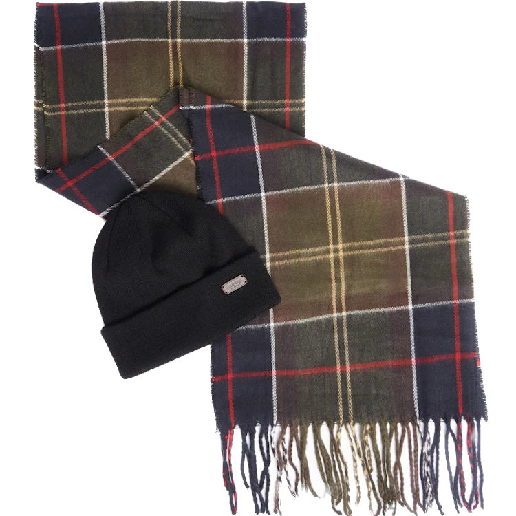 Barbour Swinton and Galingale Beanie and Scarf Gift Set - Classic