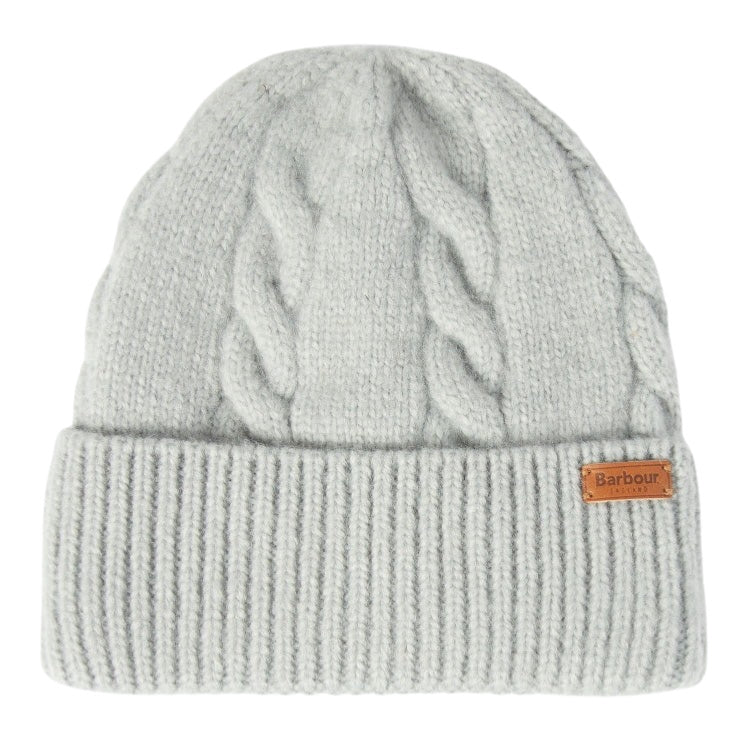 Barbour Ladies Meadow Cable Beanie - Light Grey