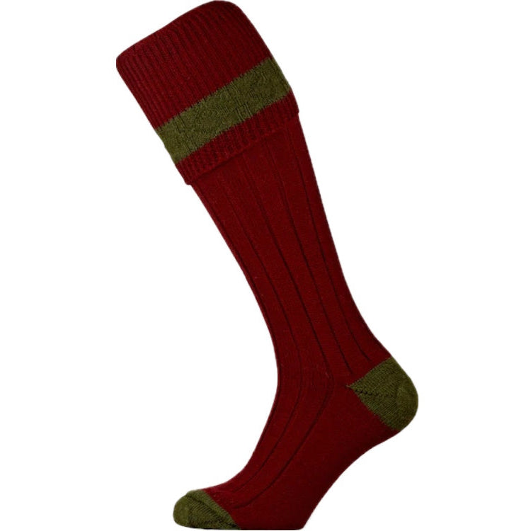 Pennine Byron Shooting Socks - Burgundy