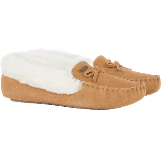 Barbour Ladies Maggie Moccasin Slippers - Camel Size 3