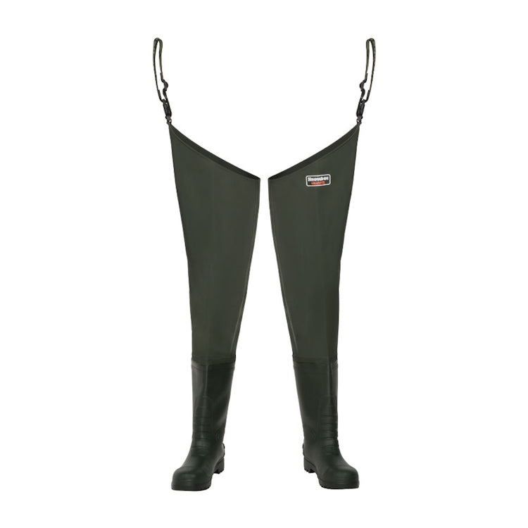 Snowbee Granite PVC Thigh Waders - Olive Green