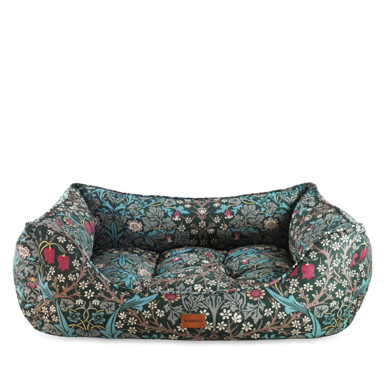 Morris and Co Square Dog Bed - Blackthorn Print