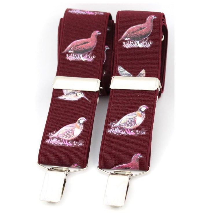 John Norris Classic Country Braces - Wine Game Birds