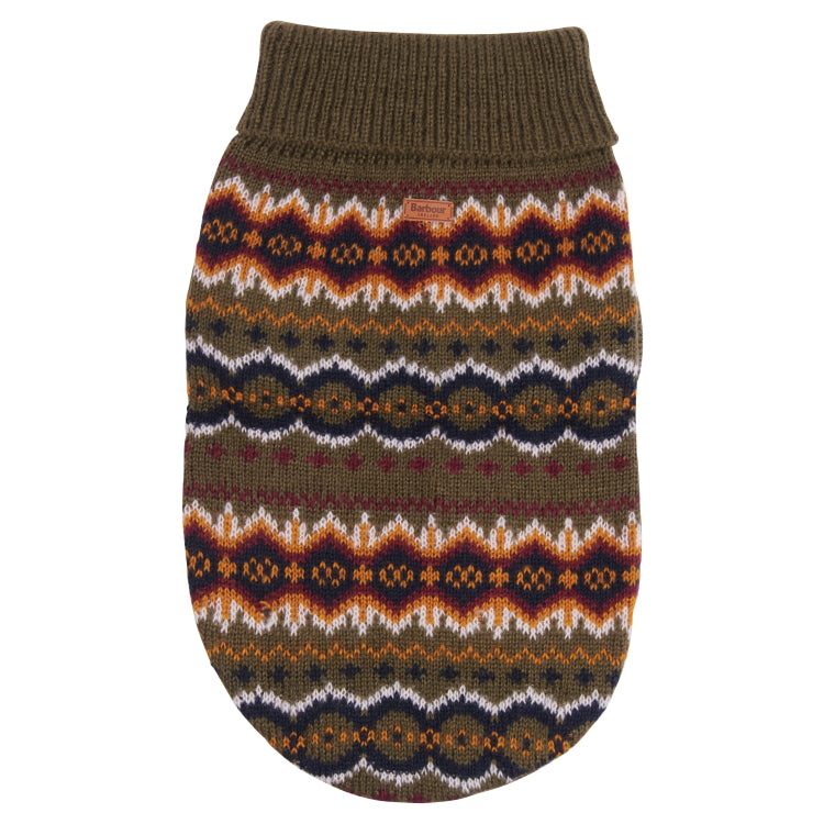 Barbour Case Fair Isle Dog Jumper - Olive