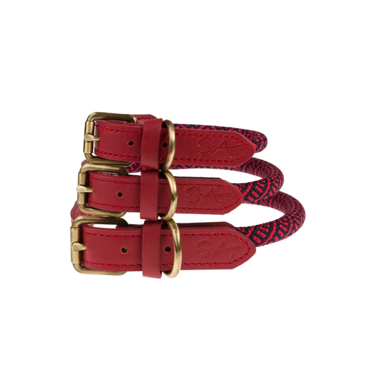 Sophie Allport Rope Dog Collar - Red
