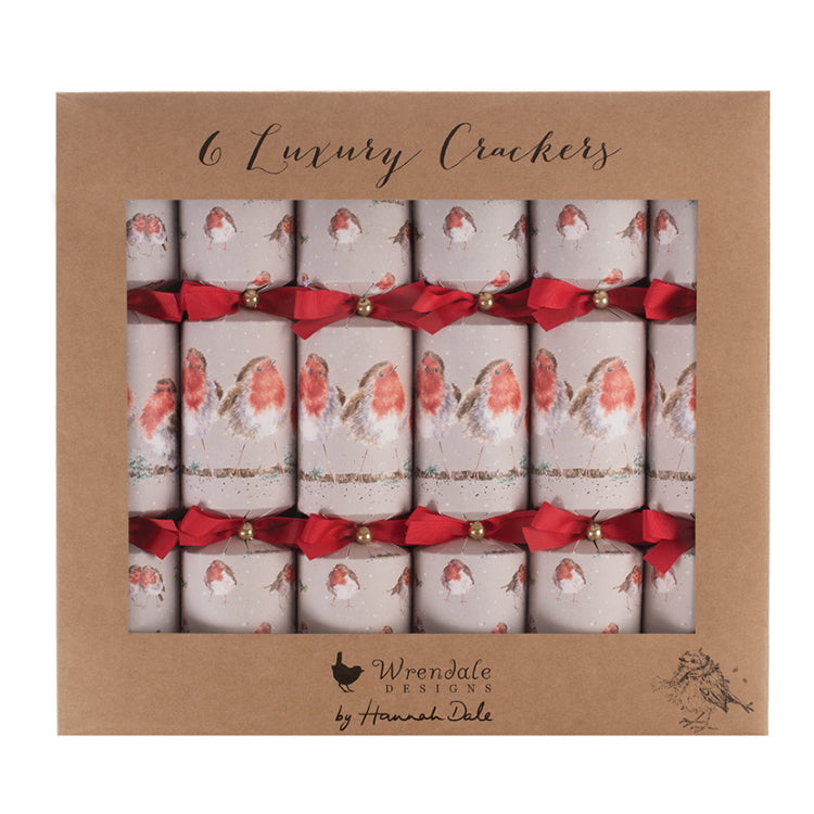 Wrendale Designs Luxury Christmas Crackers - Christmas Robin Design Set of 6