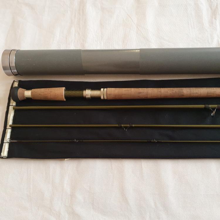 USED 14ft 6in Hardy Zephrus AWS 9/10 Line 4 Piece DH Salmon Fly Rod (041)