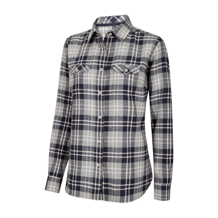 Hoggs of Fife Ladies Eilidh Flannel Shirt - Navy Marl
