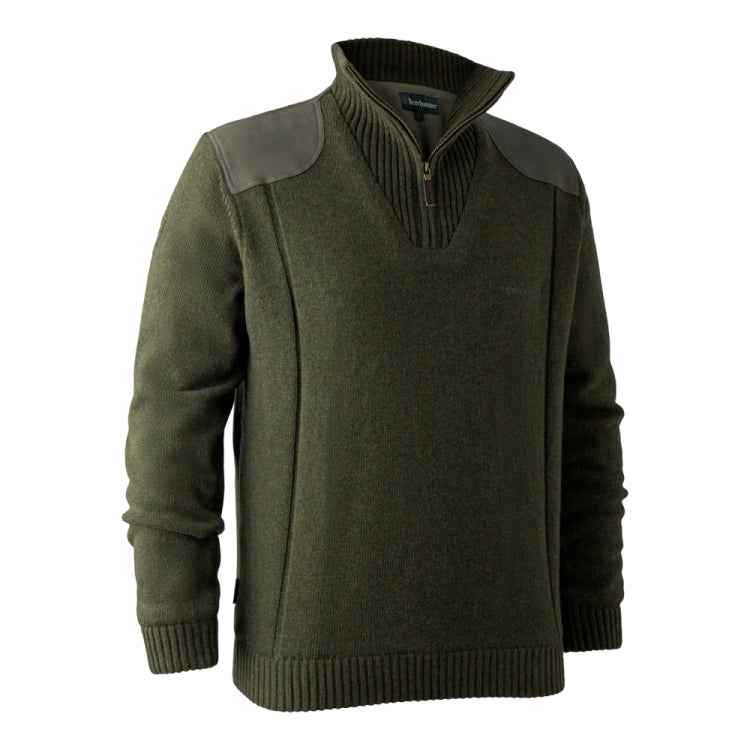 Deerhunter Carlisle Knit Stormliner Sweater - Green Melange