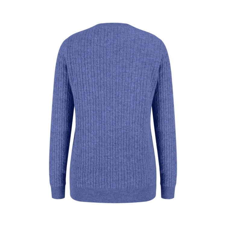 Hoggs of Fife Ladies Lauder Cable Pullover - Violet