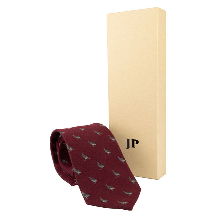 Jack Pyke Partridge Silk Tie - Burgundy