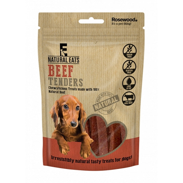 Rosewood Natural Eats Dog Treats - Beef Tender Strips 80g