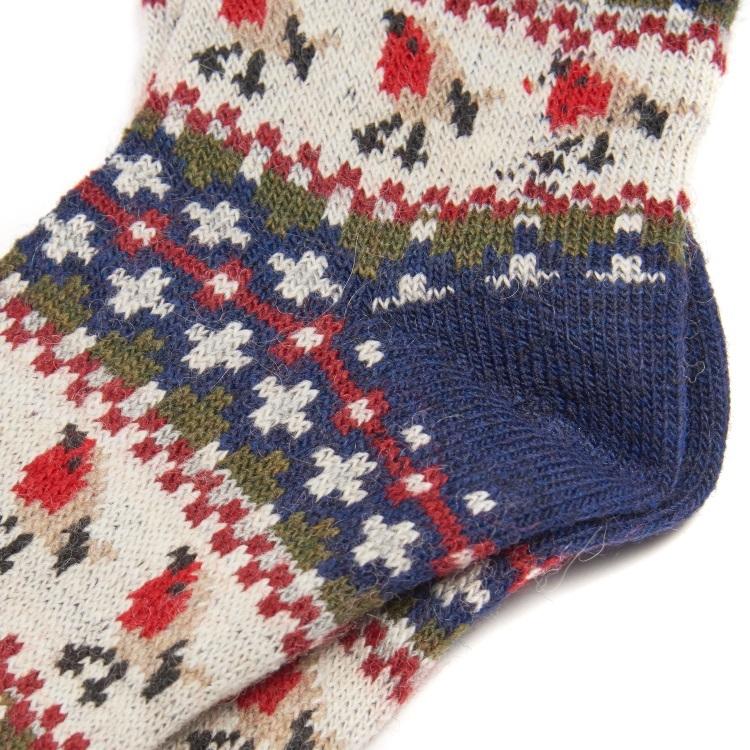 Barbour Ladies Robin Fairisle Socks - Navy