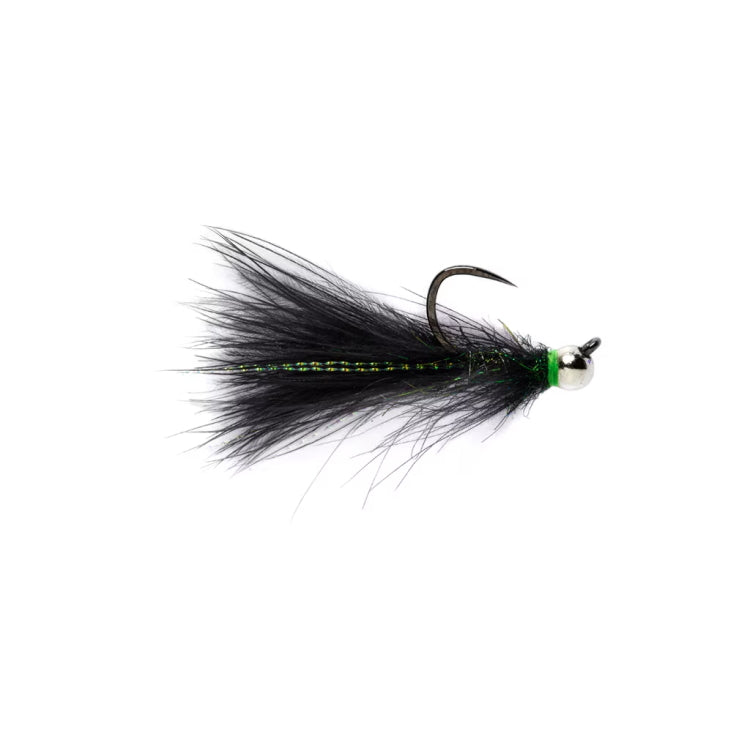 CDC Jig Streamer Black Barbless Fly