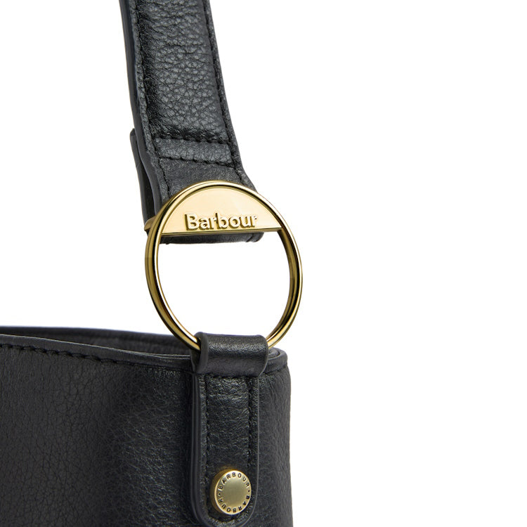 Barbour Ladies Cedar Leather Bucket Bag - Black