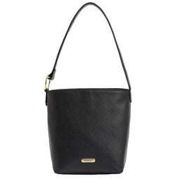 Barbour Ladies Cedar Leather Bucket Bag - Black