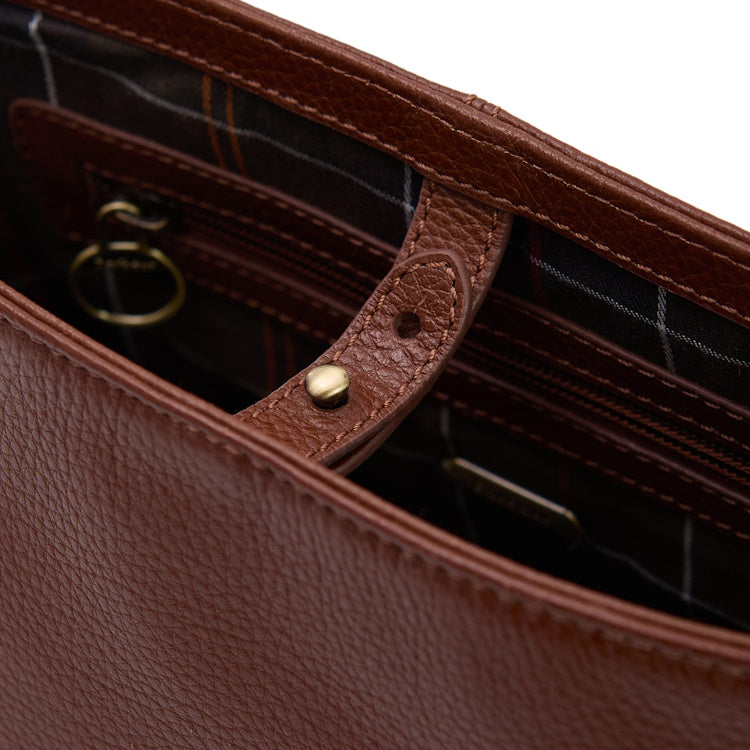 Barbour Ladies Cedar Leather Bucket Bag - Brown