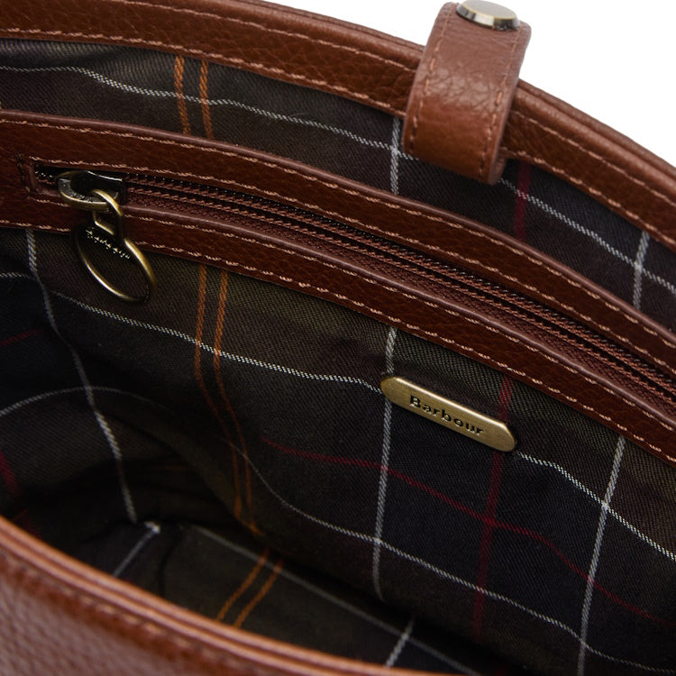 Barbour Ladies Cedar Leather Bucket Bag - Brown