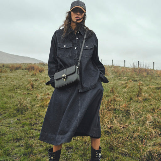 Barbour Ladies Rosa Leather Crossbody Bag - Black