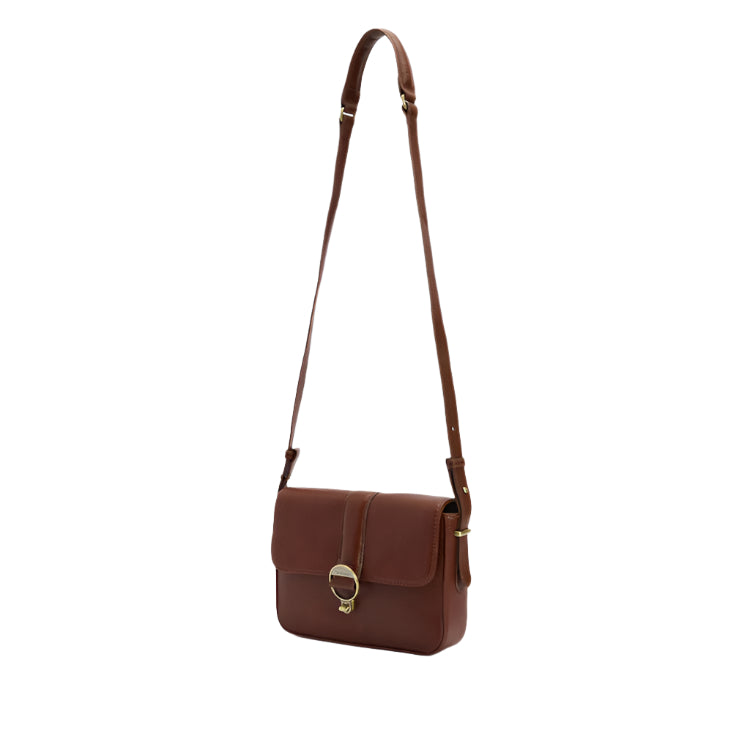 Barbour Ladies Rosa Leather Crossbody Bag - Brown