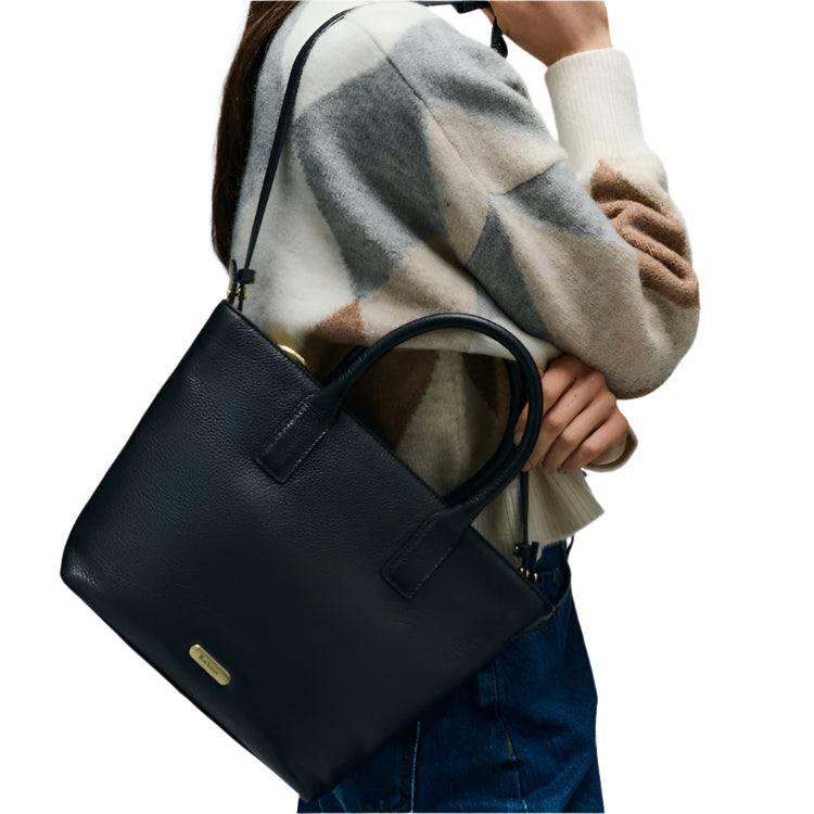 Barbour Ladies Birch Leather Tote Bag - Black