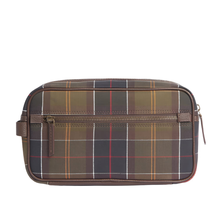 Barbour Tartan and Leather Washbag - Classic Tartan