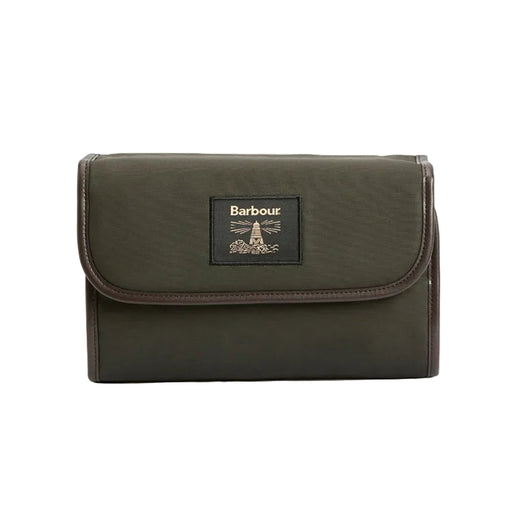 Barbour Wax Hanging Washbag - Olive/Beacon