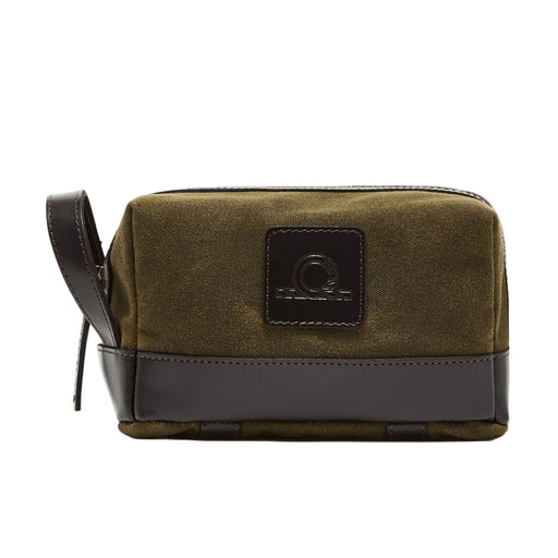 Chatham Waxed Canvas Wash Bag - Green/Dark Brown
