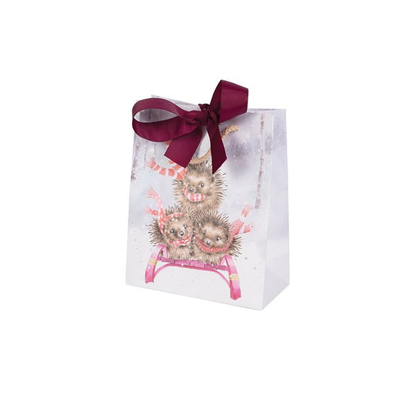 Wrendale Designs Small Christmas Gift Bag - Sledgehogs