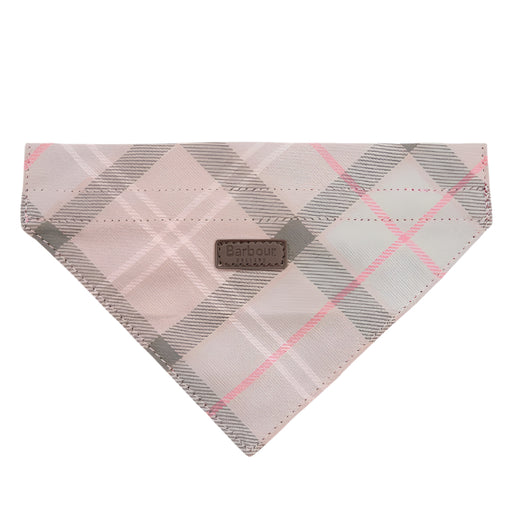 Barbour Tartan Dog Bandana - Taupe/Pink Tartan