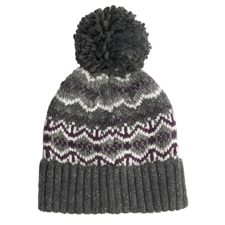 Barbour Case Fair Isle Beanie - Black Slate Tartan
