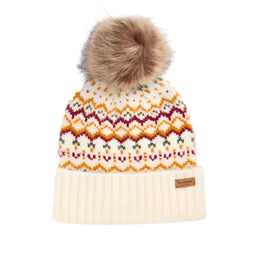 Barbour Ladies Kingsford Fair Isle Beanie Hat - Cloud