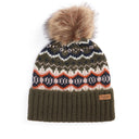 Barbour Ladies Helen Fairisle Beanie Hat - Olive