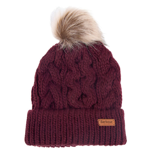 Barbour Ladies Penshaw Beanie Hat - Bordeaux