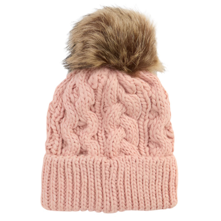 Barbour Ladies Penshaw Beanie Hat - Pink Blush