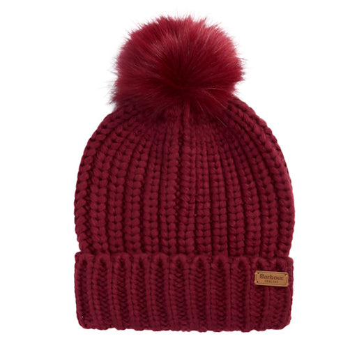 Barbour Ladies Saltburn Beanie Hat - Biking Red