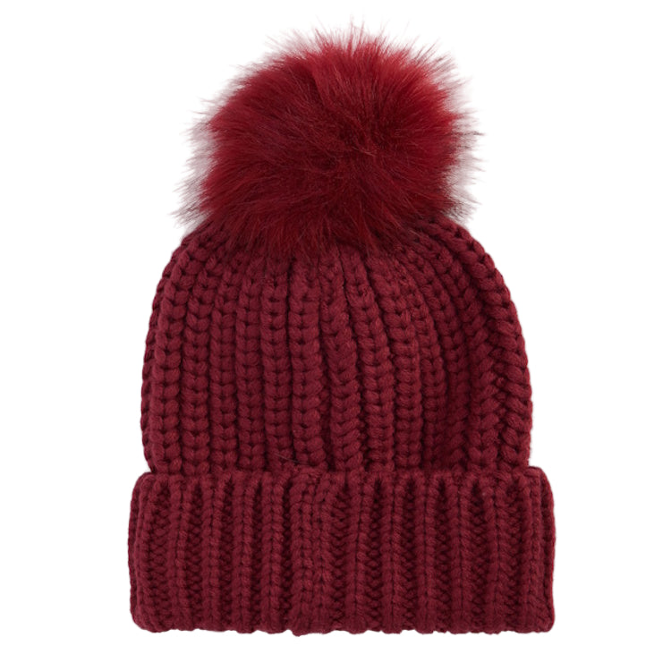 Barbour Ladies Saltburn Beanie Hat - Biking Red
