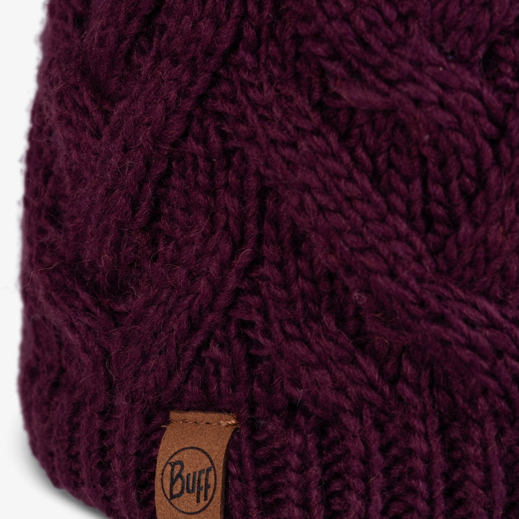 Buff Caryn Knitted Beanie - Dahlia
