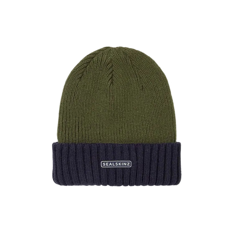 Sealskinz Bacton Waterproof Cold Weather Roll Cuff Beanie - Olive