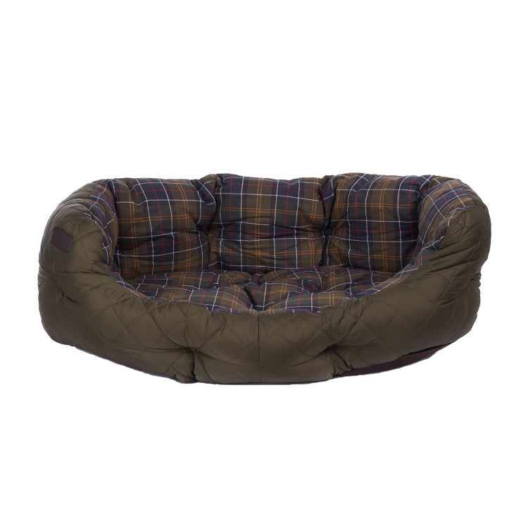 Barbour Quilted Dog Bed - 35in - Olive