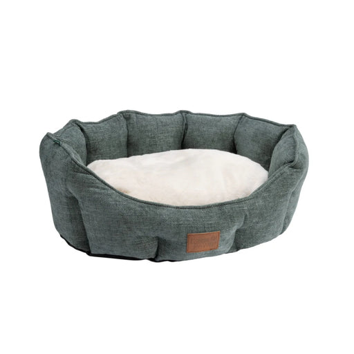 House of Paws Green Chenille Oval Nesting Dog Bed