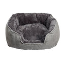 House of Paws Grey Cord Plush Rectangle Snuggle Dog Bed