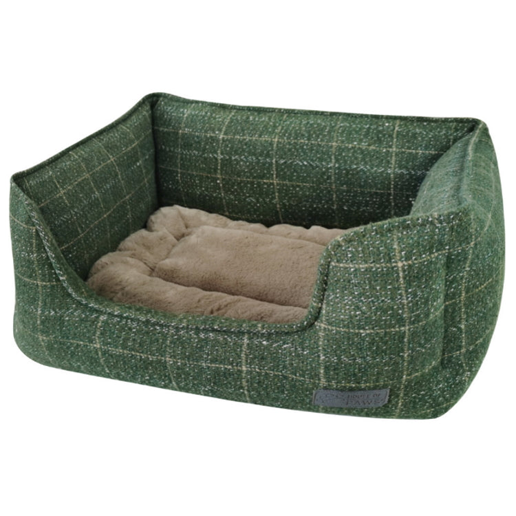 House of Paws Moss Tweed Rectangle Dog Bed John Norris