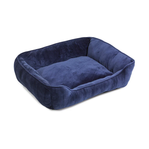 House of Paws Velvet Square Dog Bed - Navy