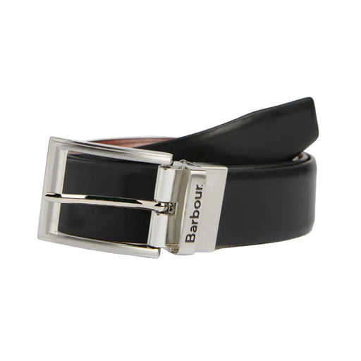 Barbour Fife Reversible Belt - Black/Chestnut Brown