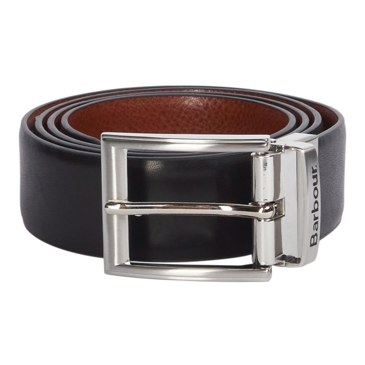 Barbour Fife Reversible Belt - Black/Chestnut Brown