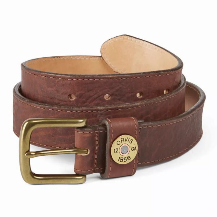 Orvis Bison Leather Shotshell Belt - Brown
